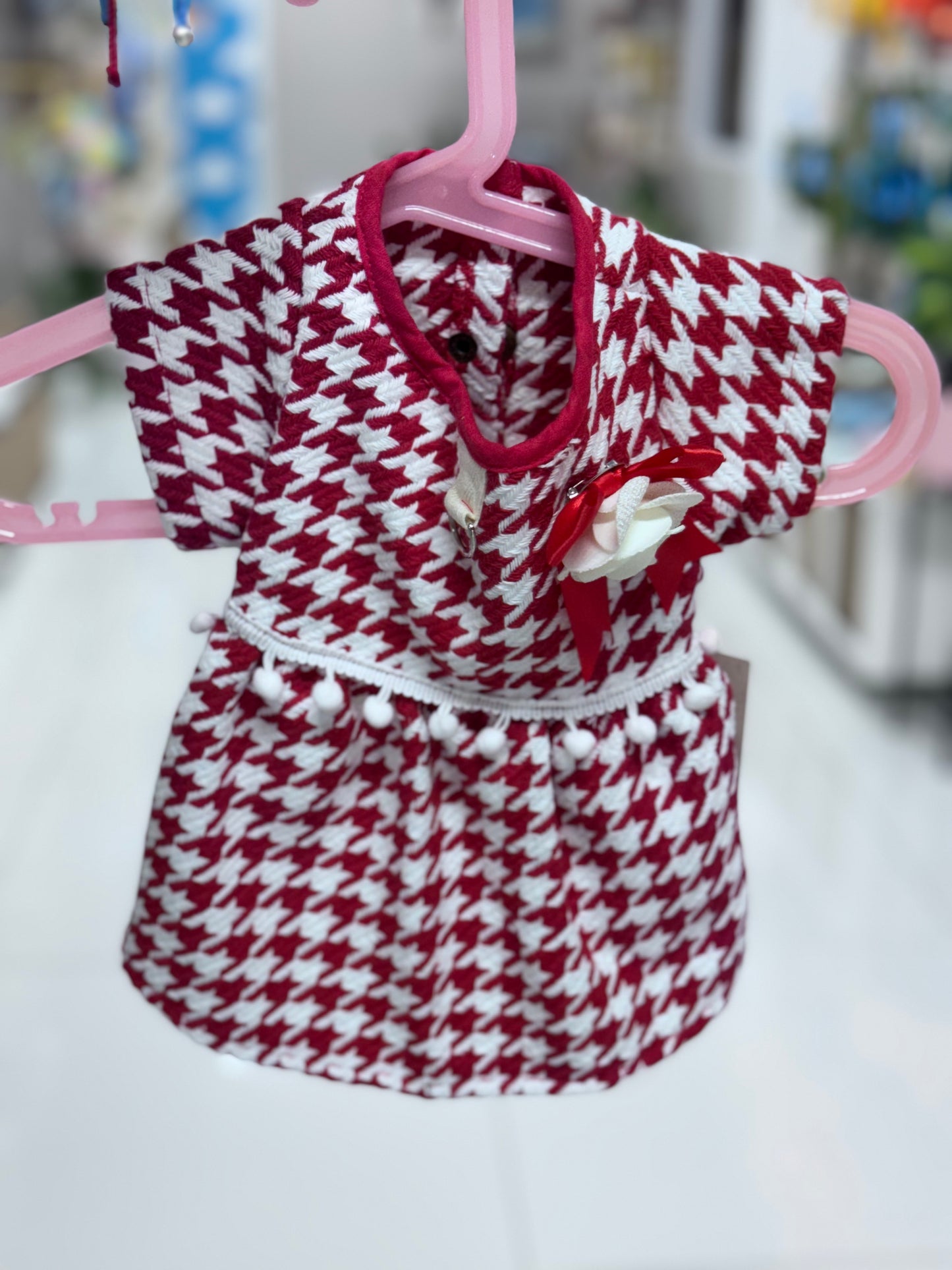 Pompom Red Dress