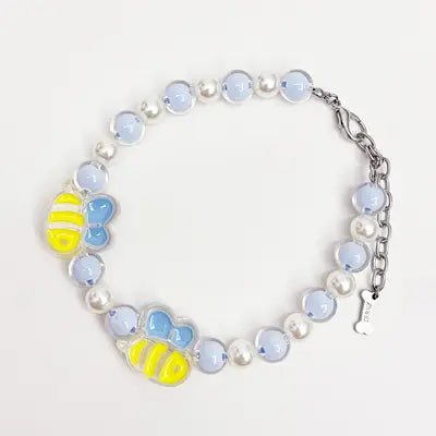 Blue Bee Necklace