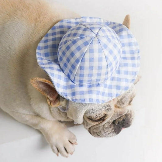 Bucket Hat: Gingham Blue