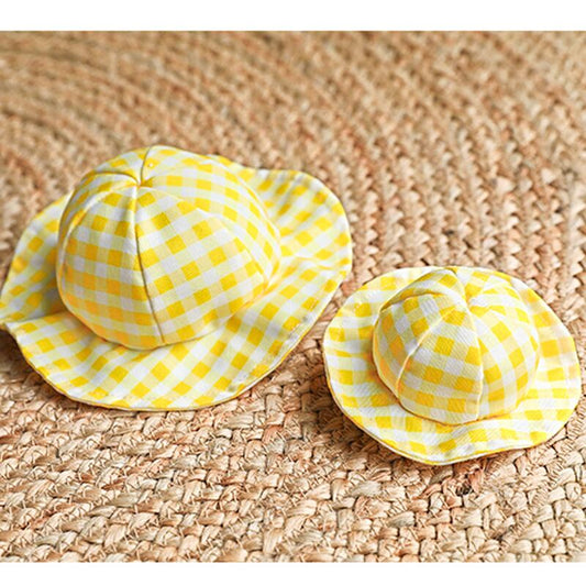 Bucket Hat: Gingham Yellow