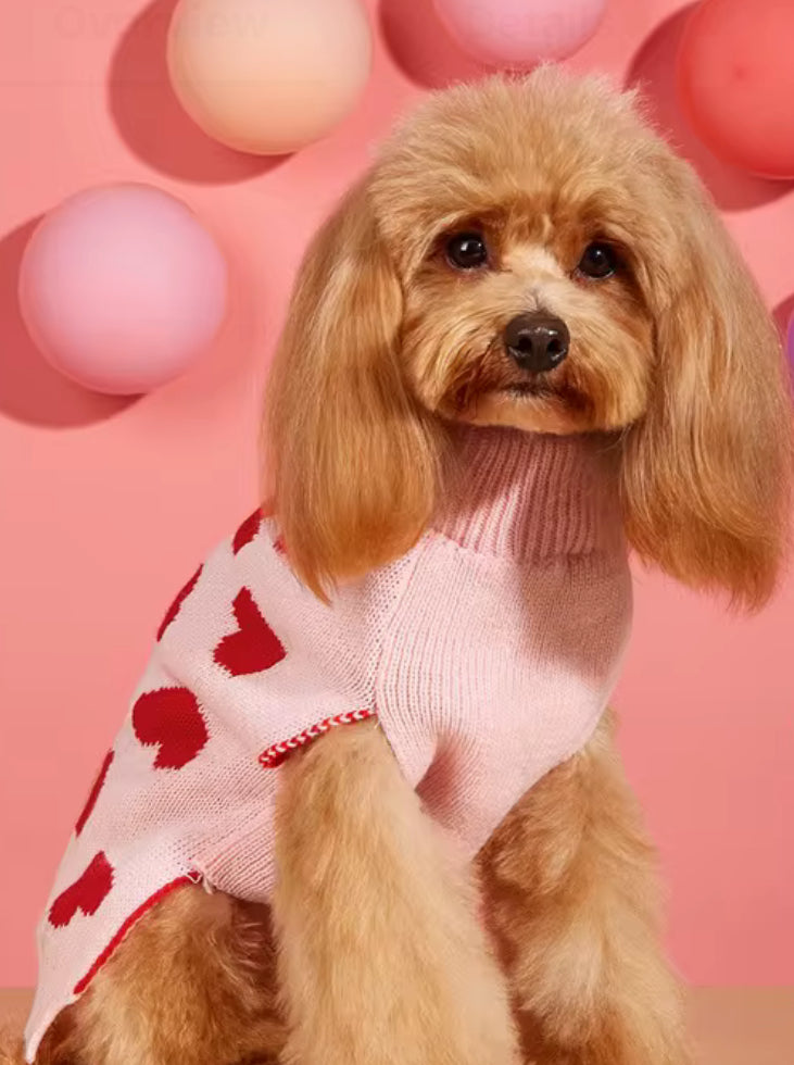 Sweater: Red Hearts