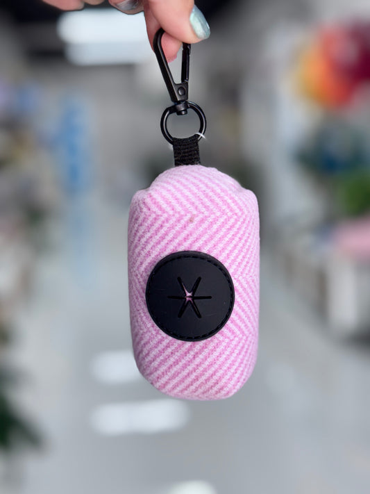 Tweed Pink Poop Bag Holder