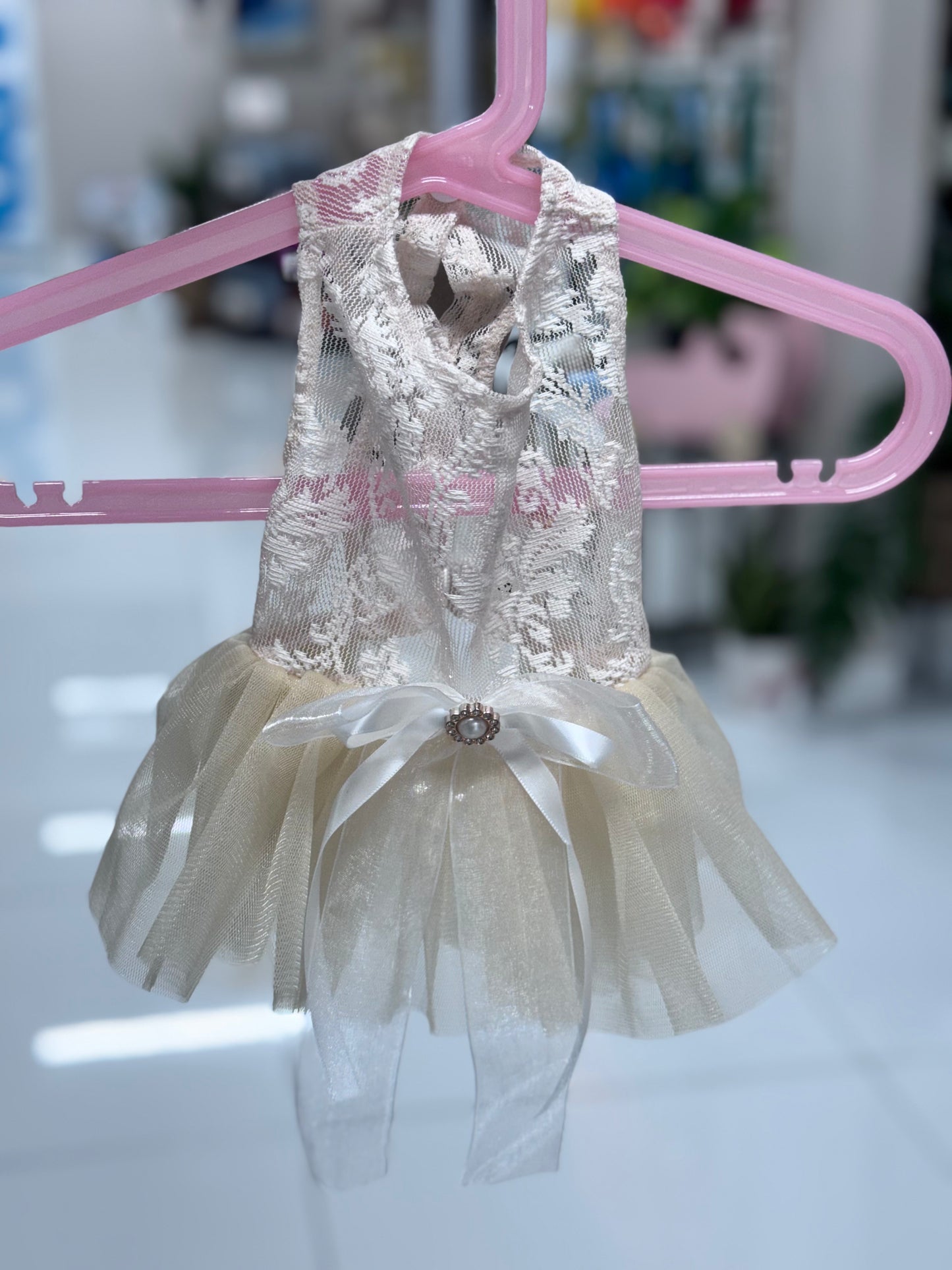 Tulle Bow Dress: Nude