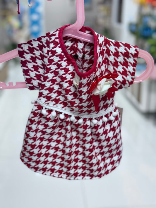 Pompom Red Dress